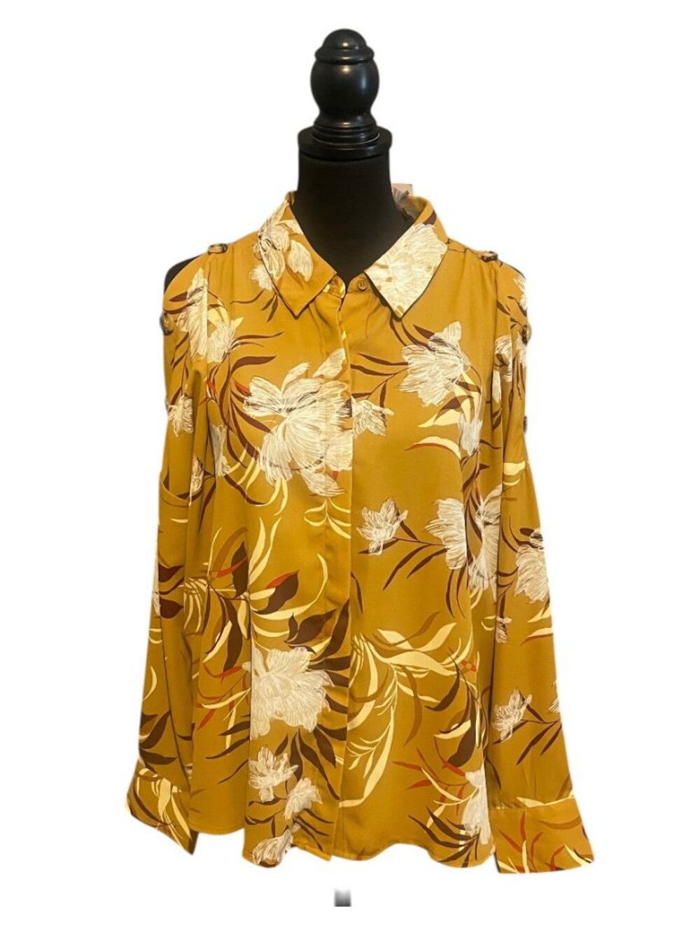 FLORAL COLD SHOULDER BLOUSE